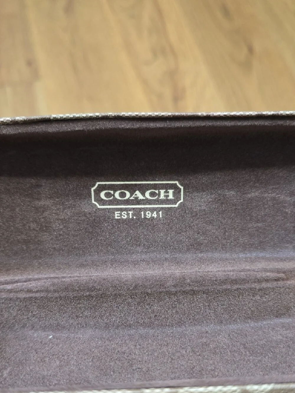 COACH Brown Signature Monogram Eyewear Case